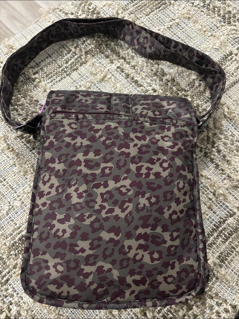 lug Olive and Plum Leopard Print Crossbody Bag - Picture 2 of 13